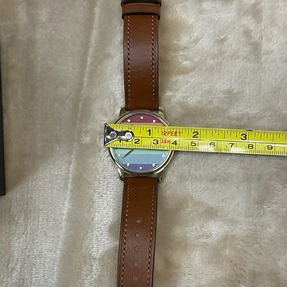 COACH Rainbow Dial Brown Leather Strap Ladies Grand Watch